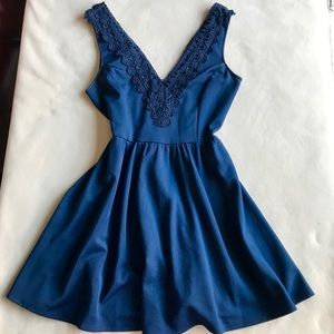 SAGE V-Cut Blue Dress